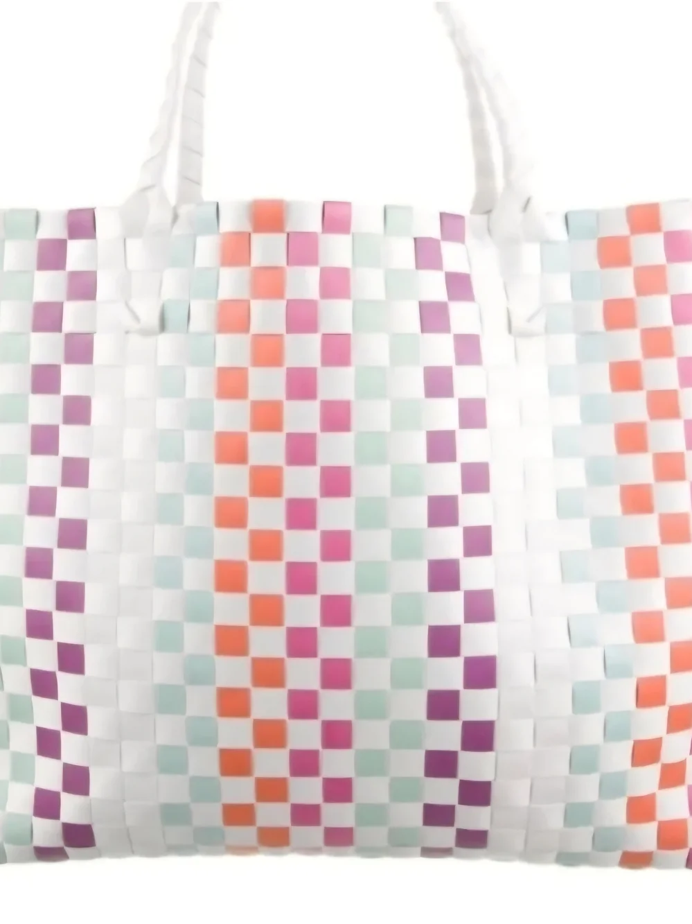 Kate Spade Multicolored Checker Woven Tote